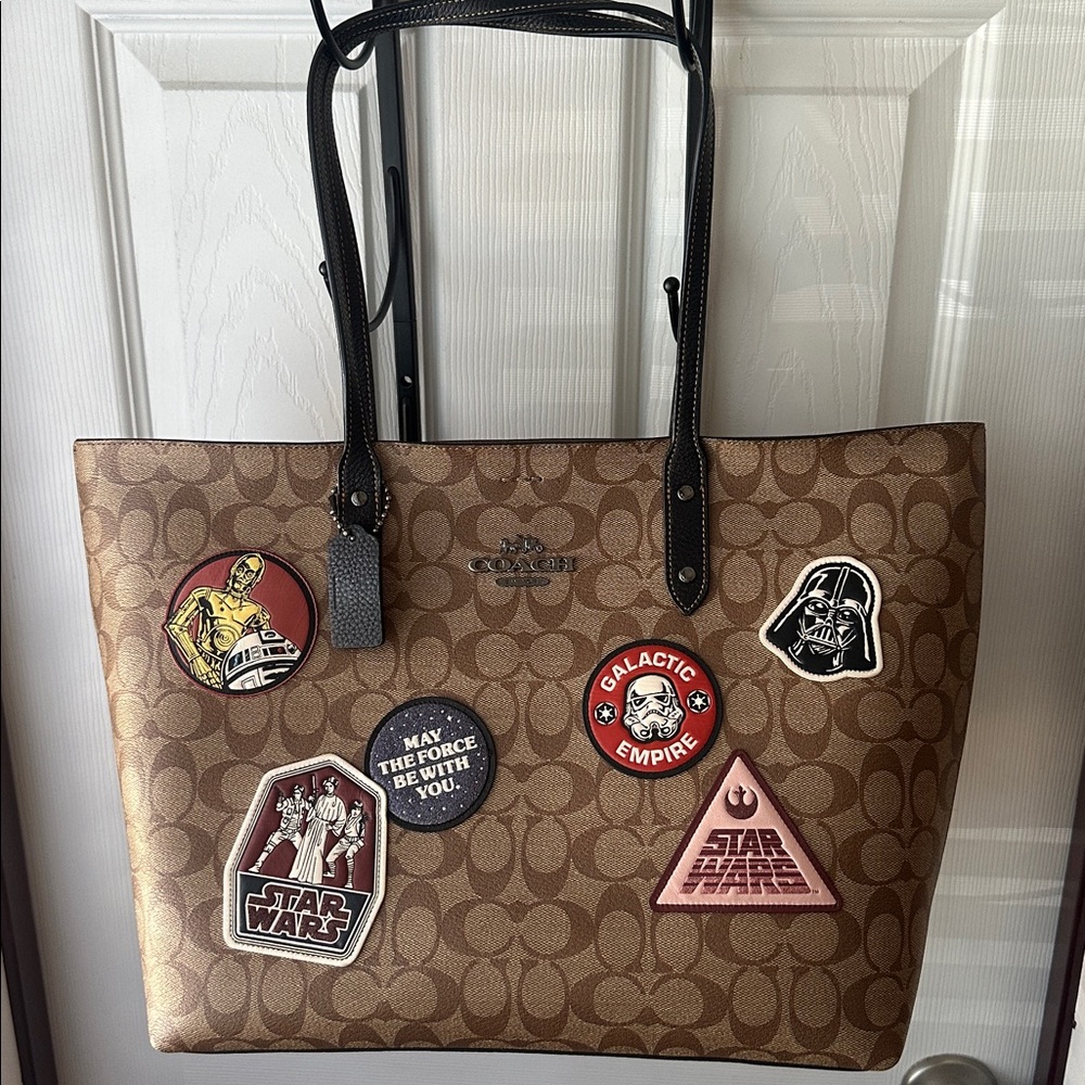 Coach Brown Tote with Star Wars Patches